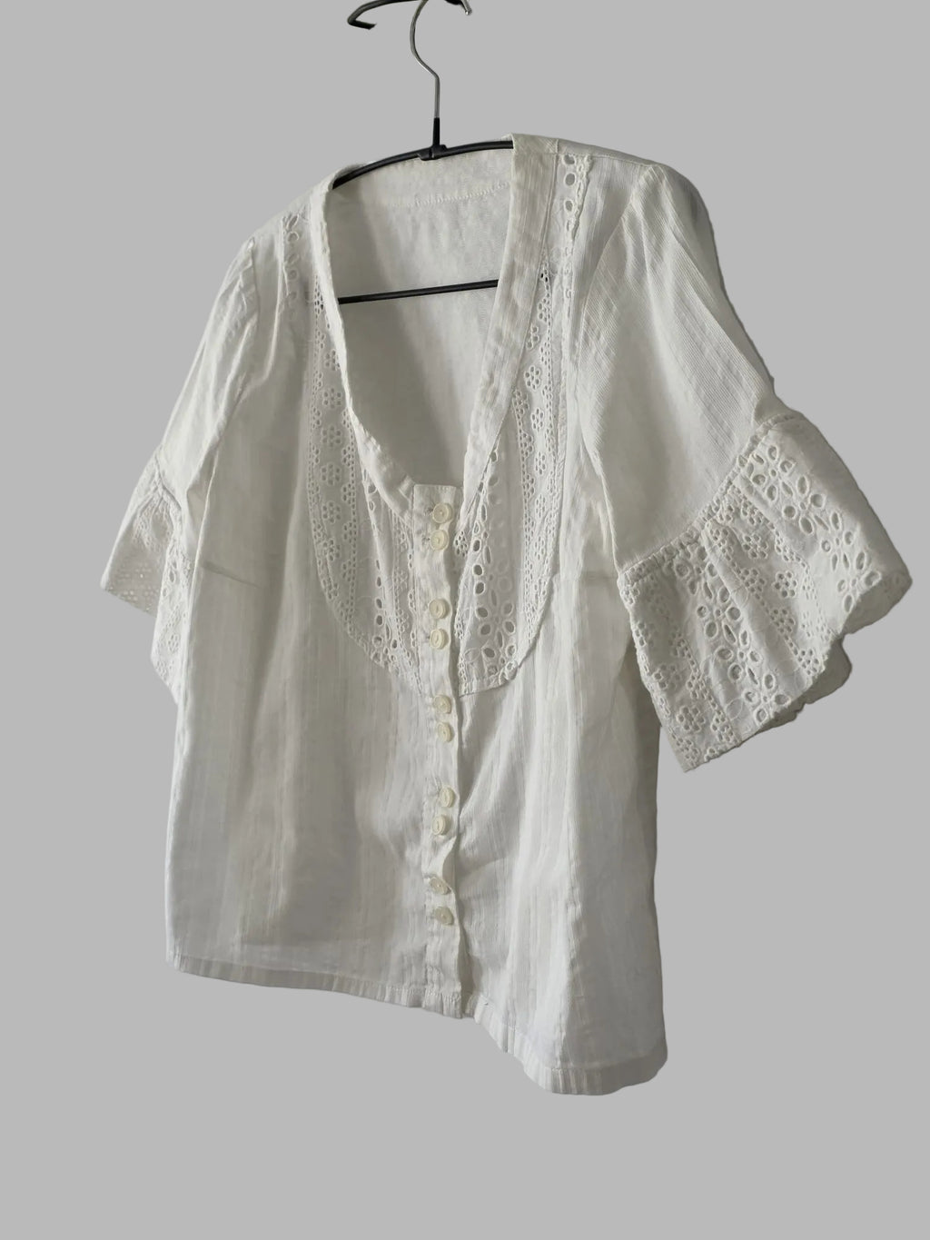 Chemisier blanc romantique vintage