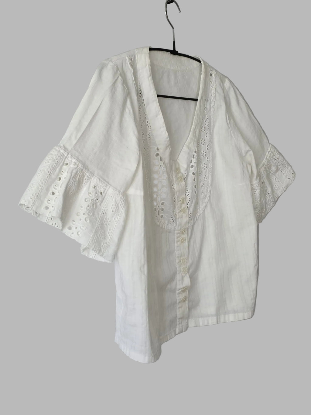 Chemisier blanc romantique vintage
