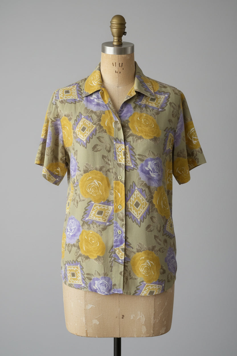Chemise vintage fleurie Arcobaleno