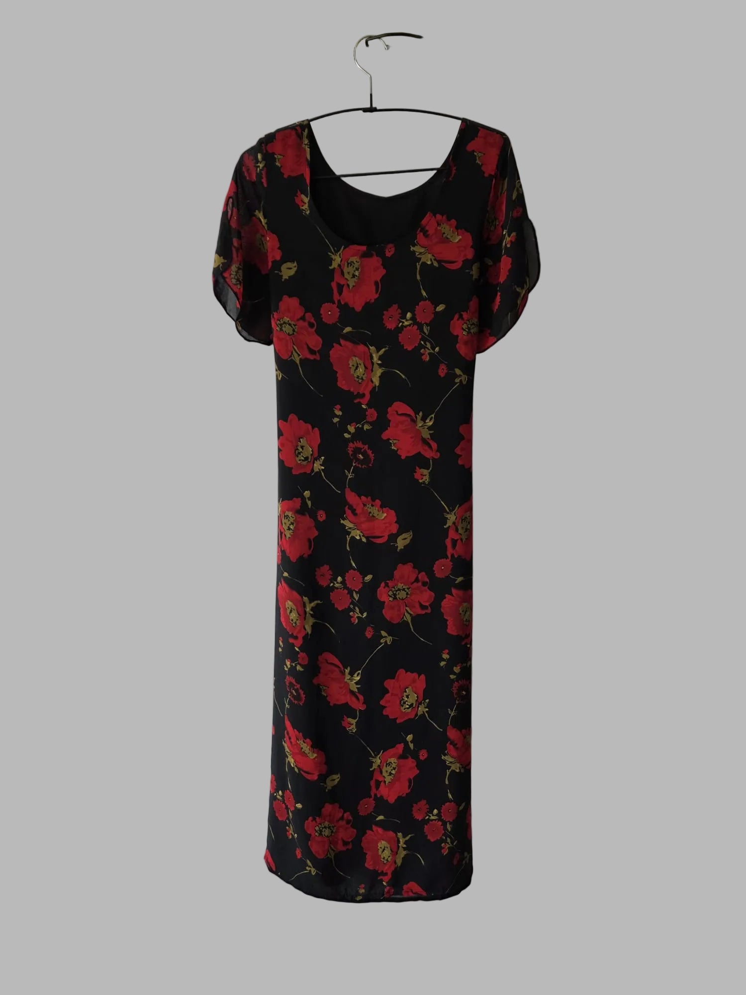 Vintagekleid mit großen Blumen