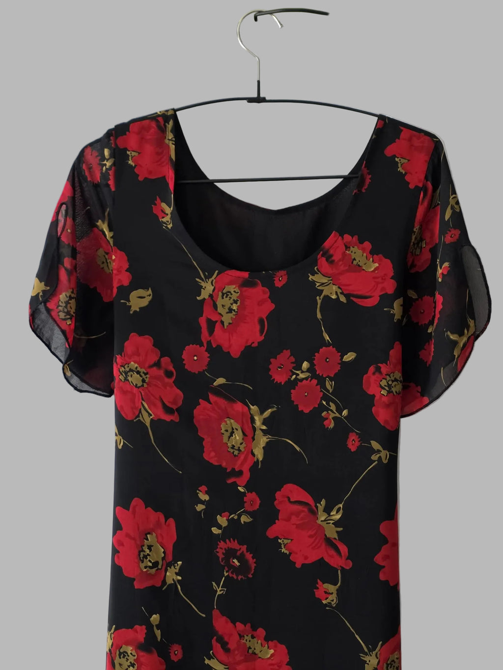 Vintagekleid mit großen Blumen
