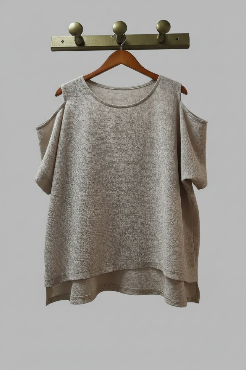Blusa de manga corta beige
