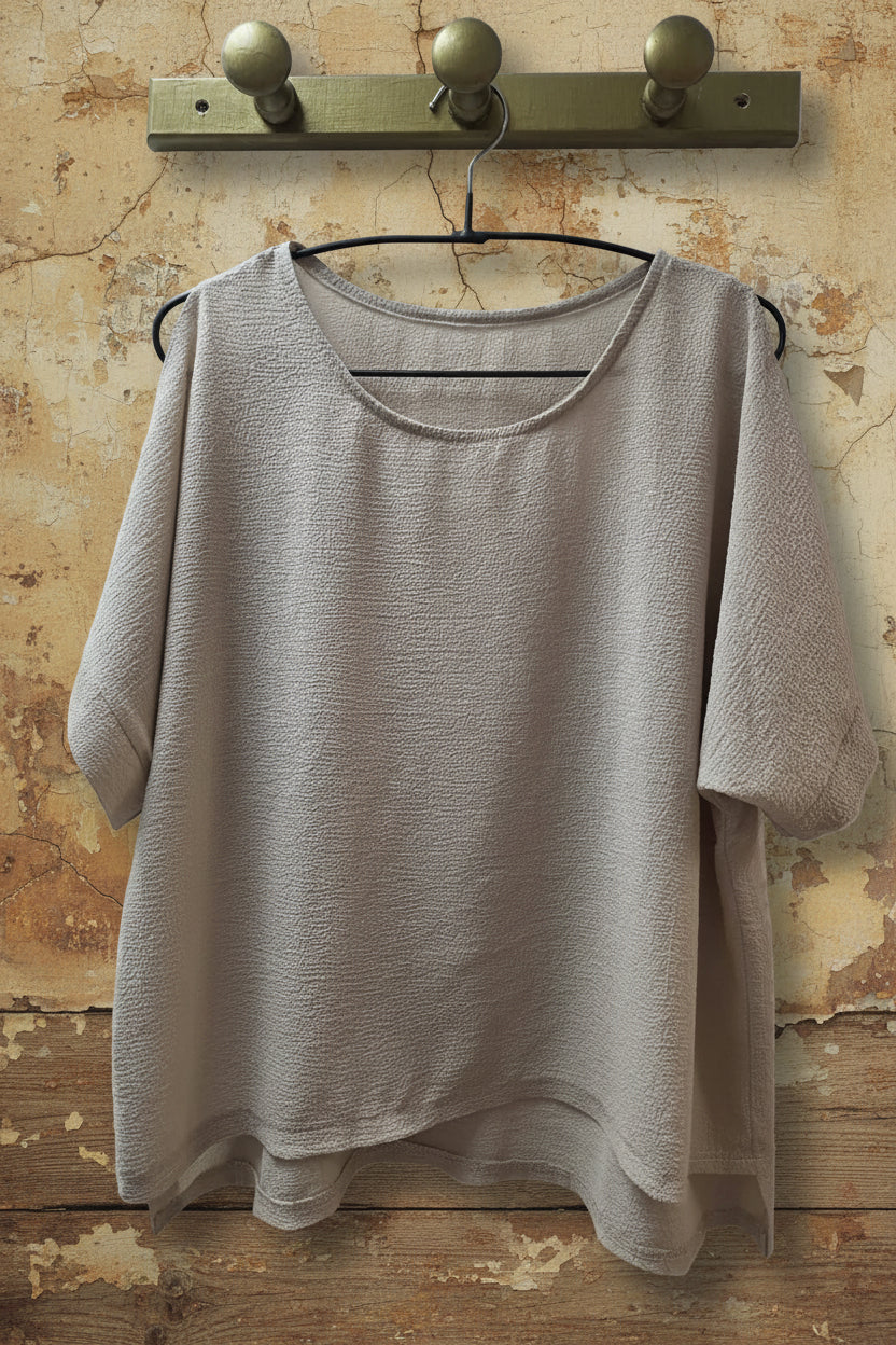 Blusa de manga corta beige