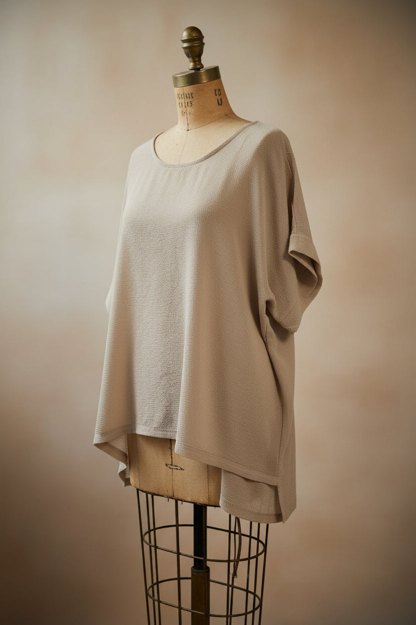 Blusa de manga corta beige