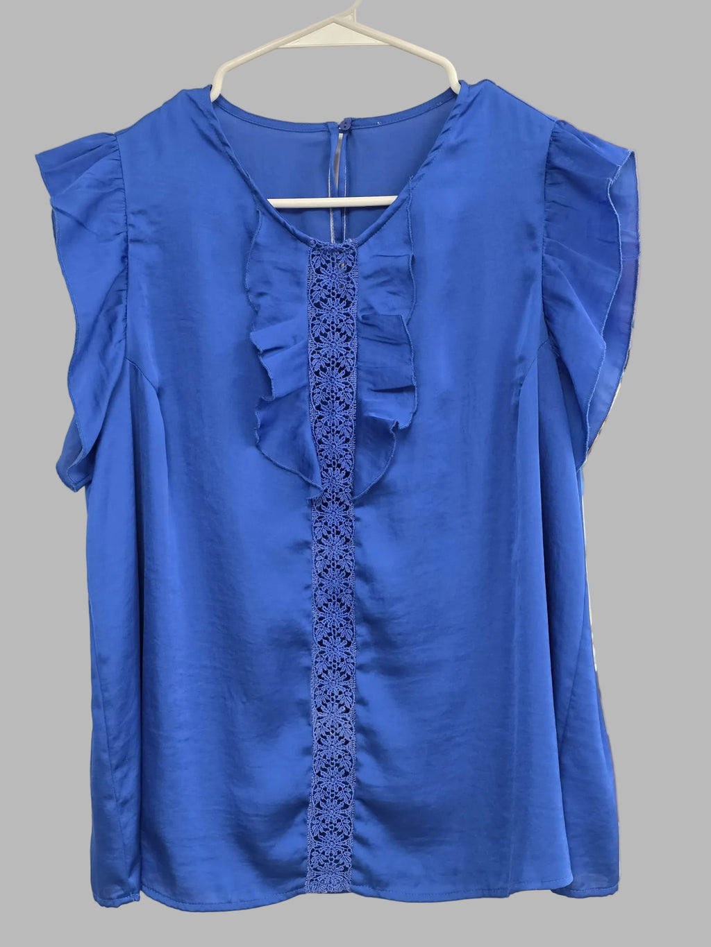 Satinbluse in Blau