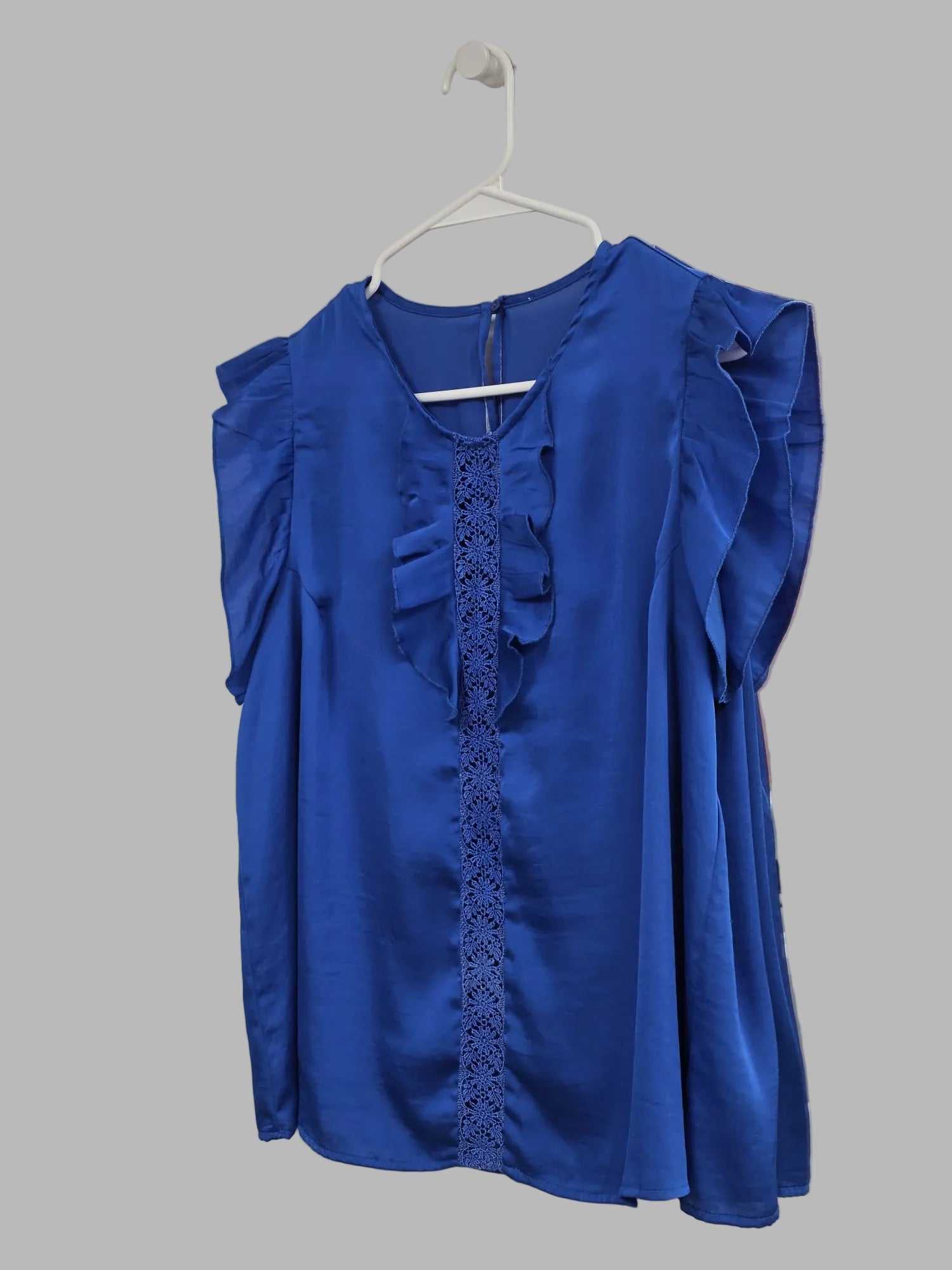 Satinbluse in Blau