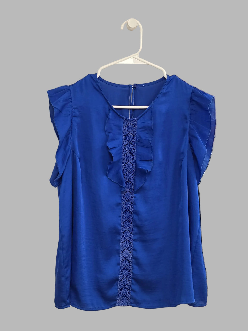 Satinbluse in Blau
