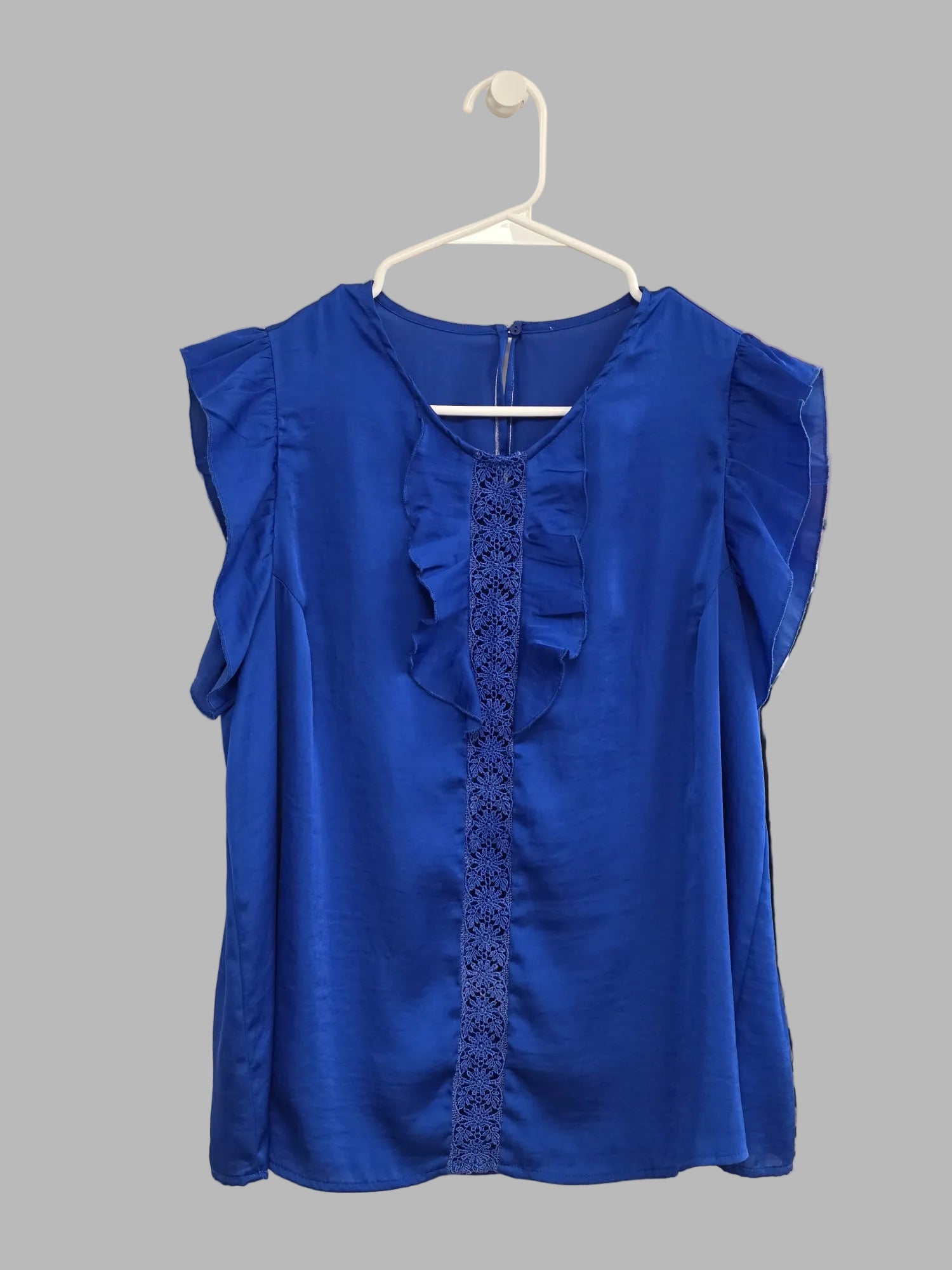 Satinbluse in Blau