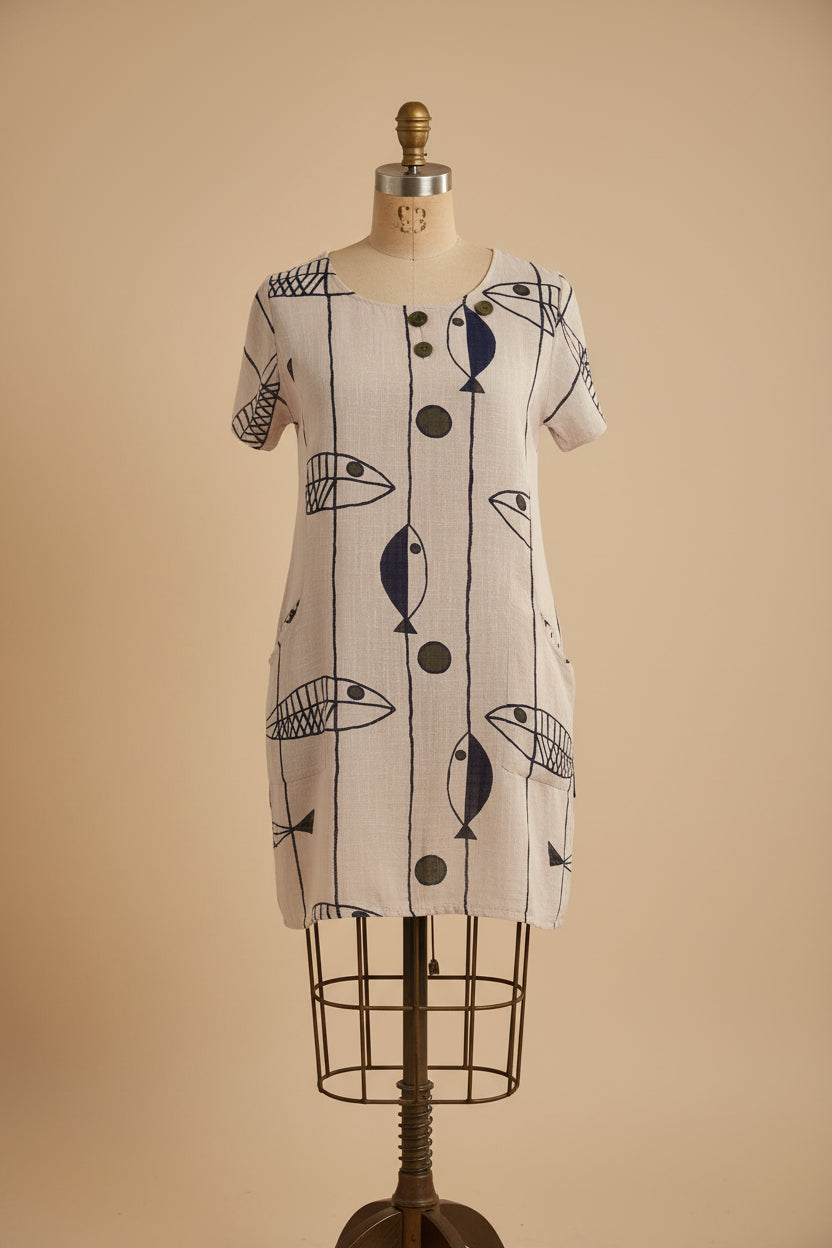 Vestido túnica fluido Made in Italy