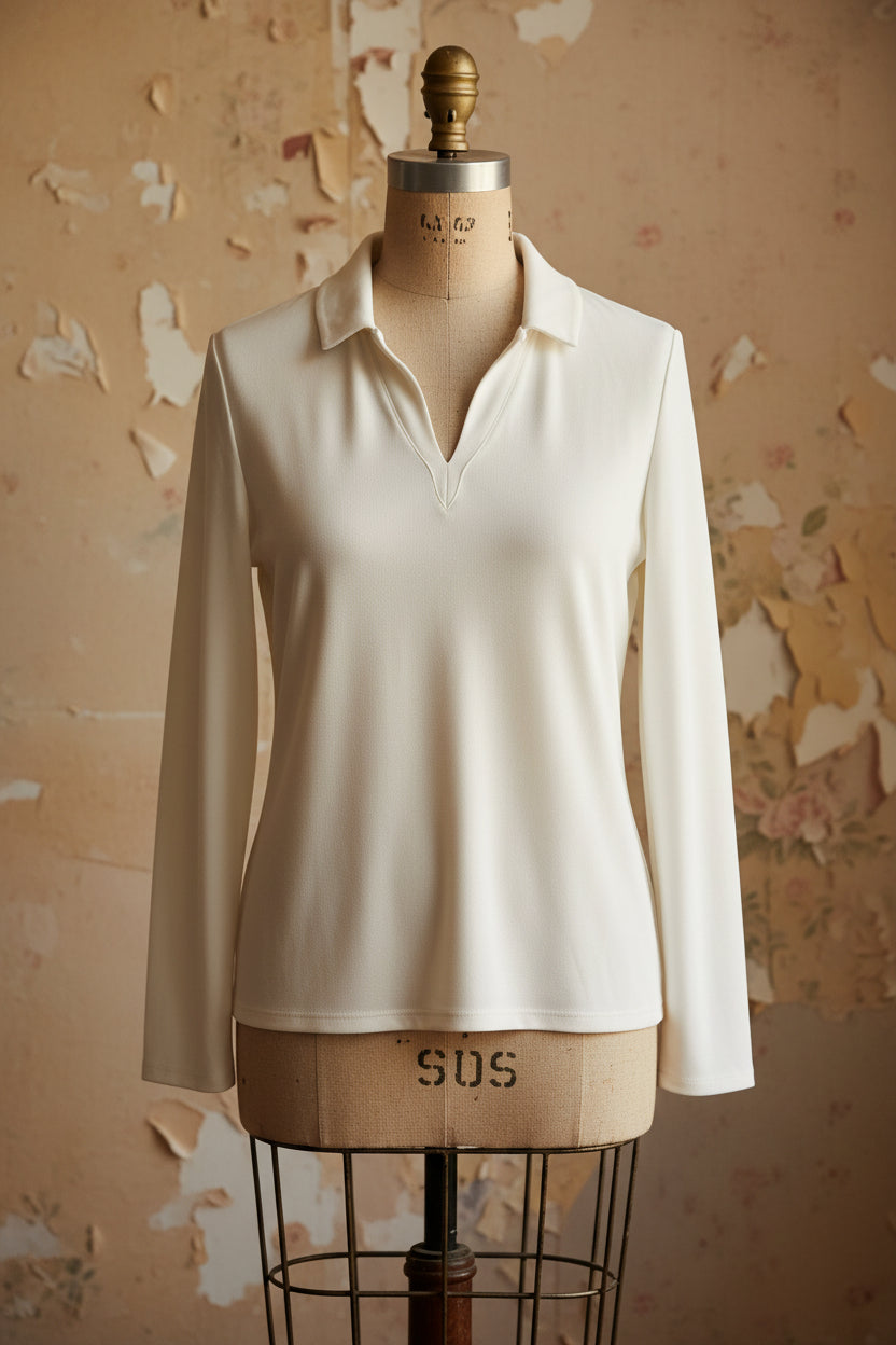 Camiseta blanca manga larga de Zara