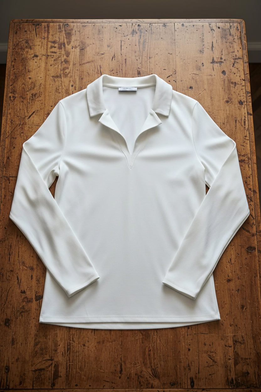 Camiseta blanca manga larga de Zara