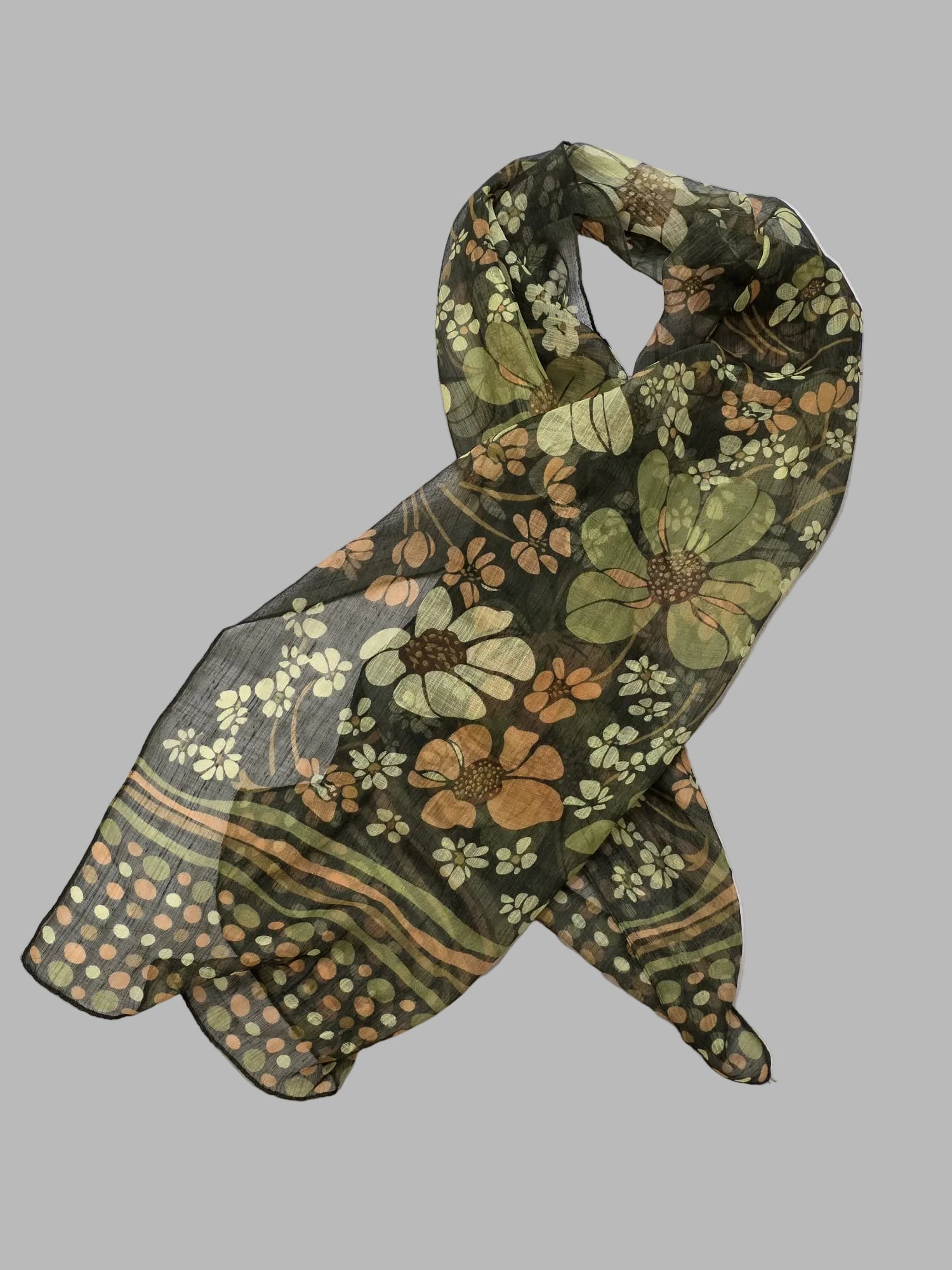 Fular verde floral