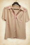 Blusa vintage rosa empolvado