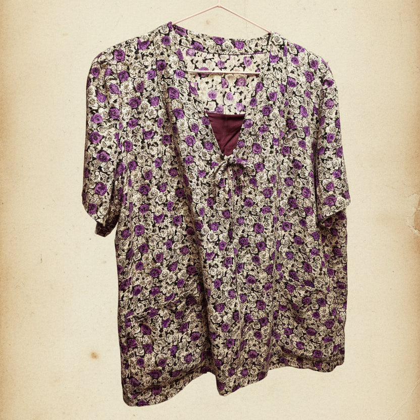 Vintage-Bluse mit Blumenmuster