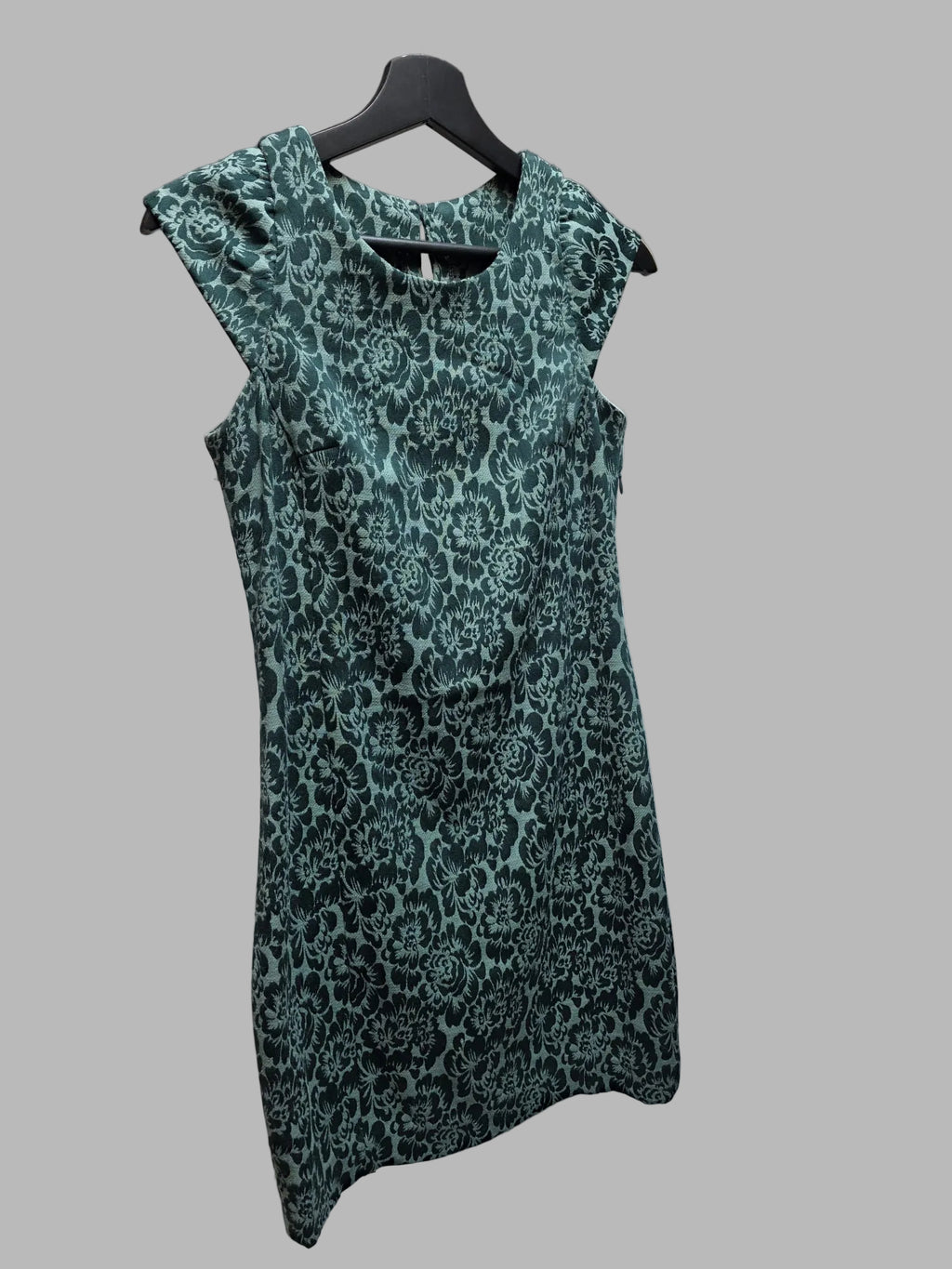 Robe courte sans manches vert floral