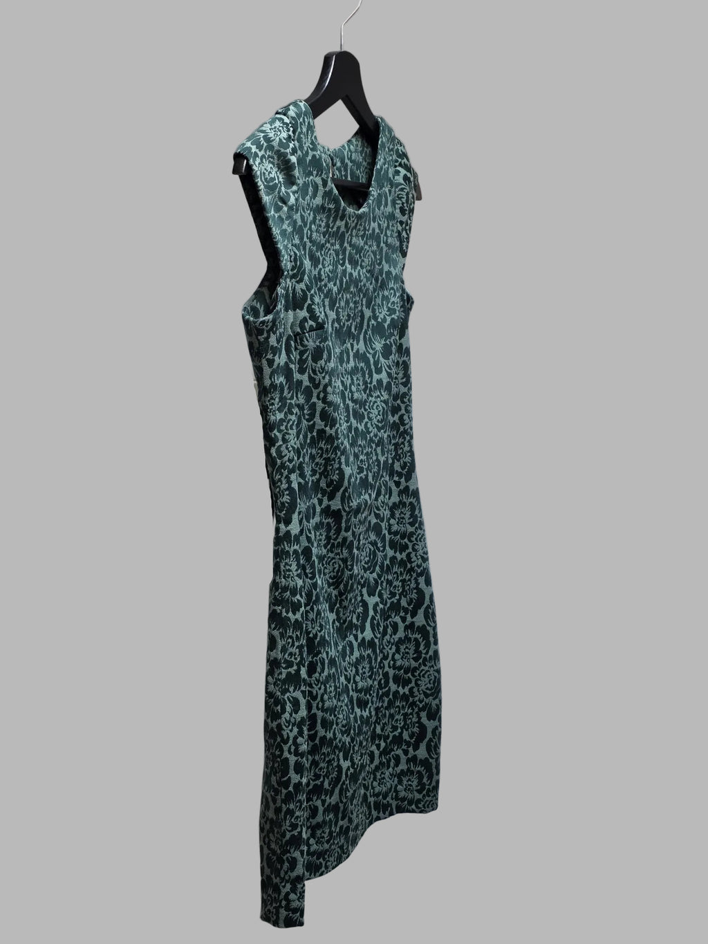 Robe courte sans manches vert floral