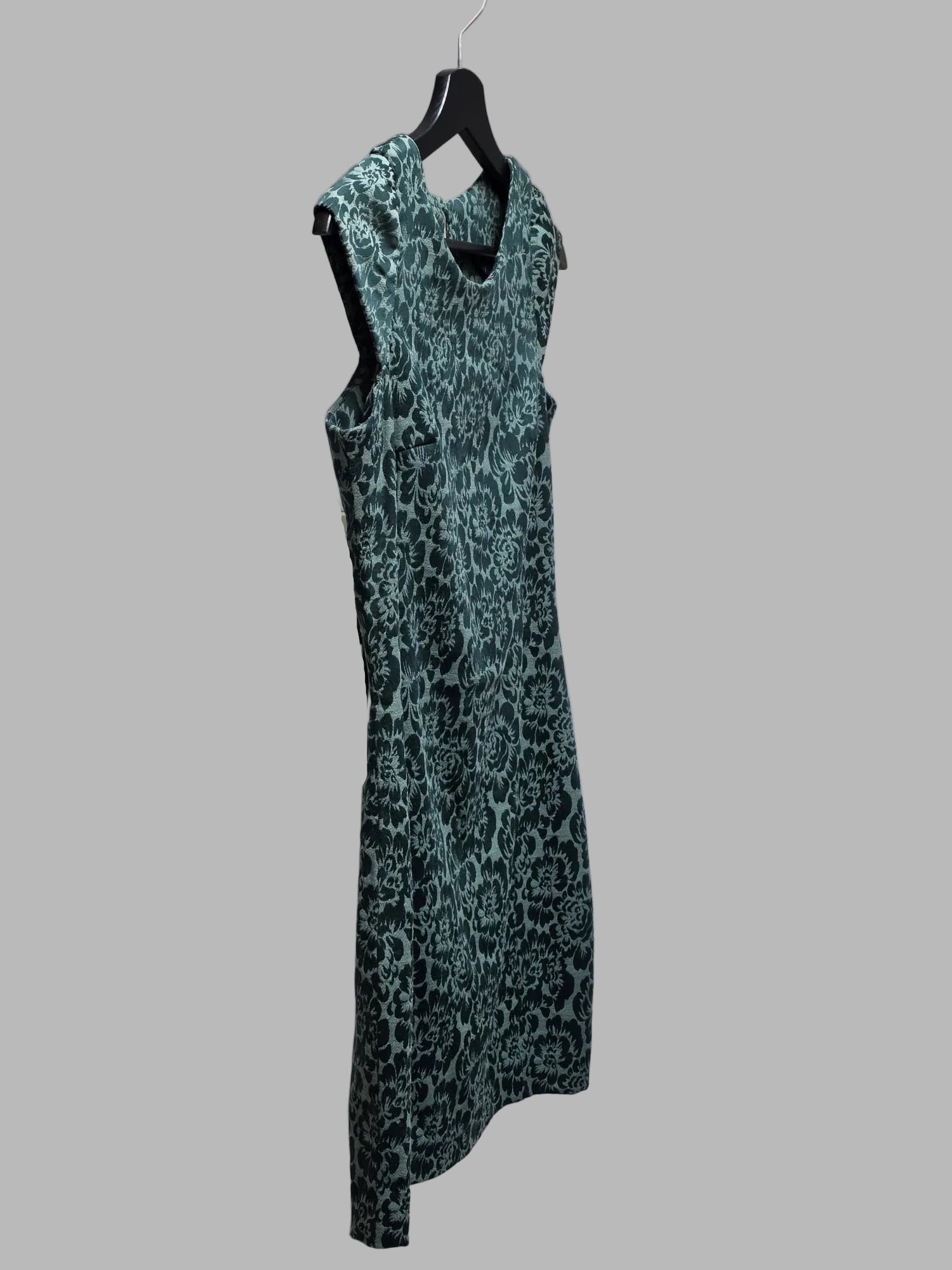 Robe courte sans manches vert floral