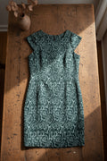 Robe courte sans manches vert floral
