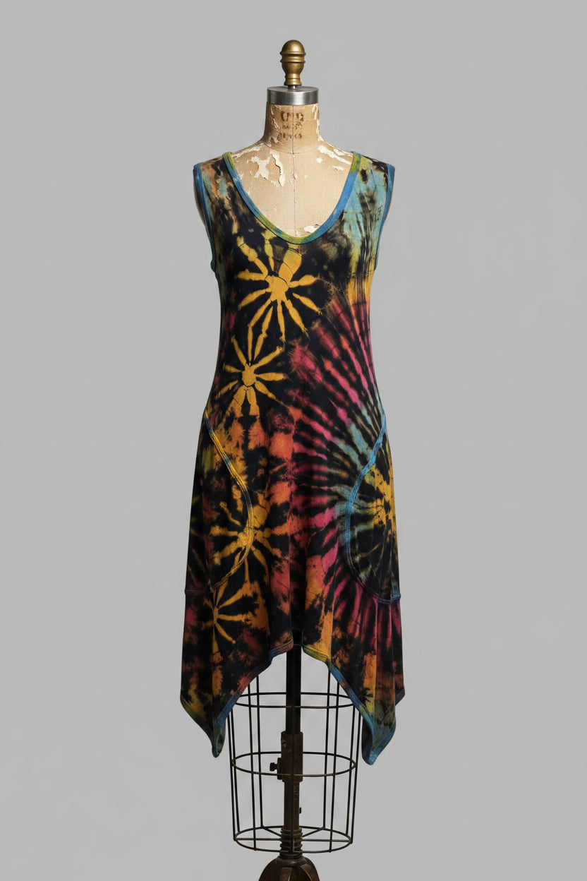 Vestido sin mangas tie-dye