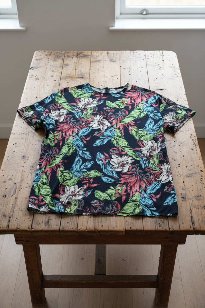 Vestido estampado tropical de Zara