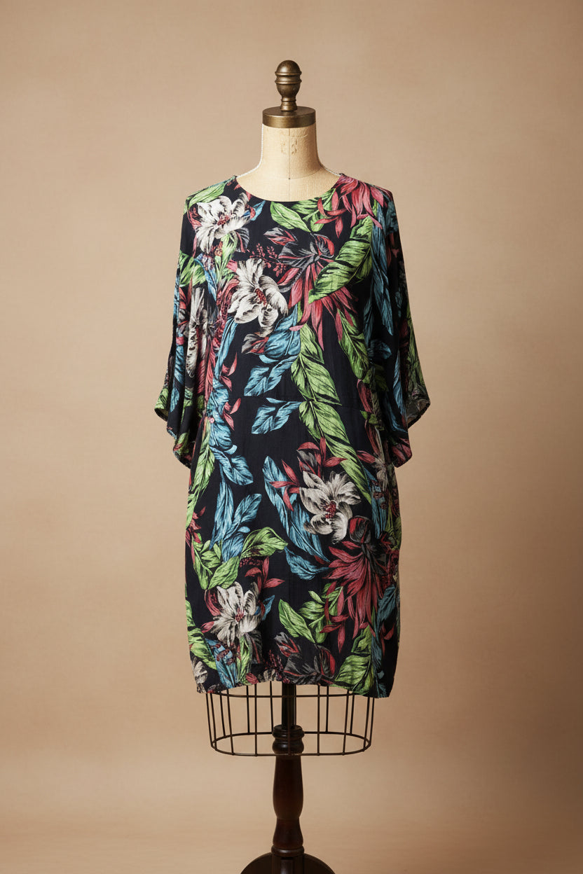Vestido estampado tropical de Zara