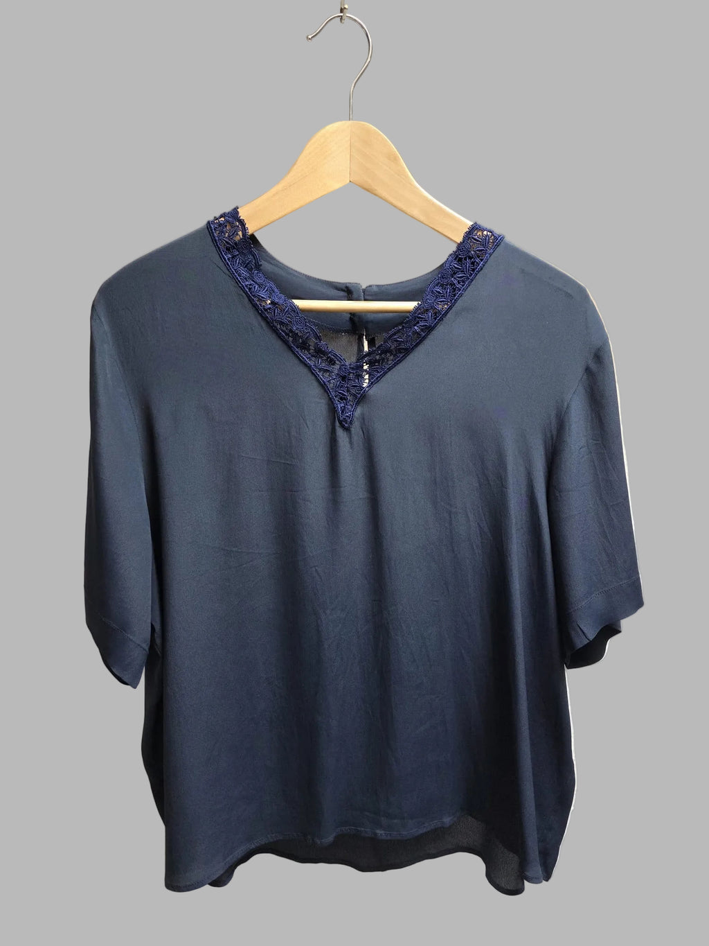 Blouse fluide en soie et acétate avec dentelle - Made in Italy