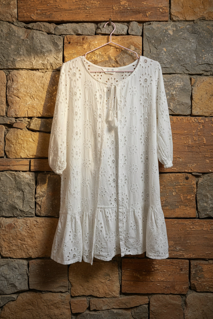 Kimono blanco  estilo ibicenco