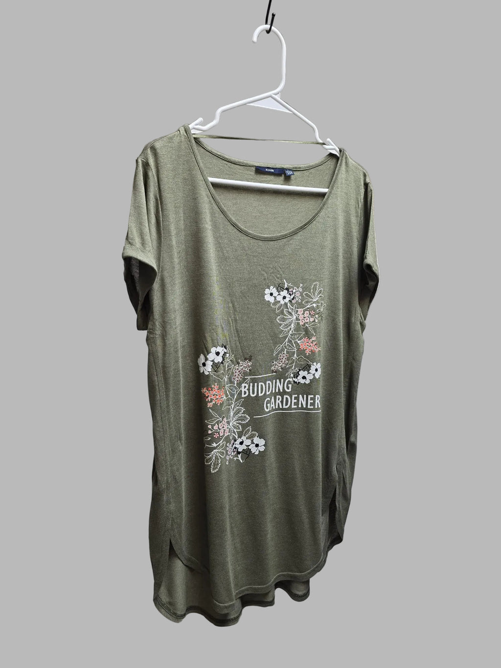 Langes T-Shirt in Olivgrün