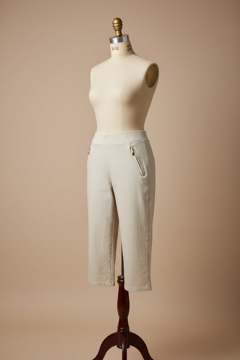 Pantalón capri beige