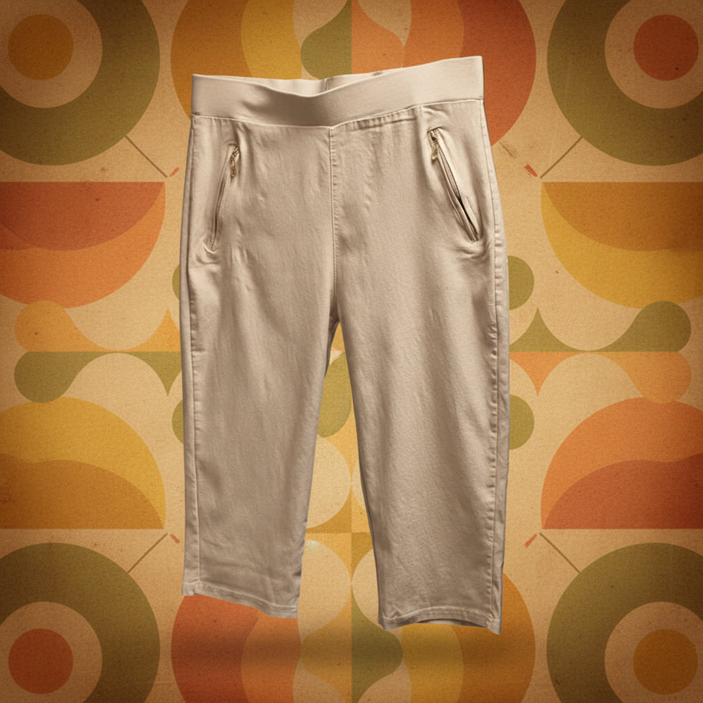 Pantalón capri beige