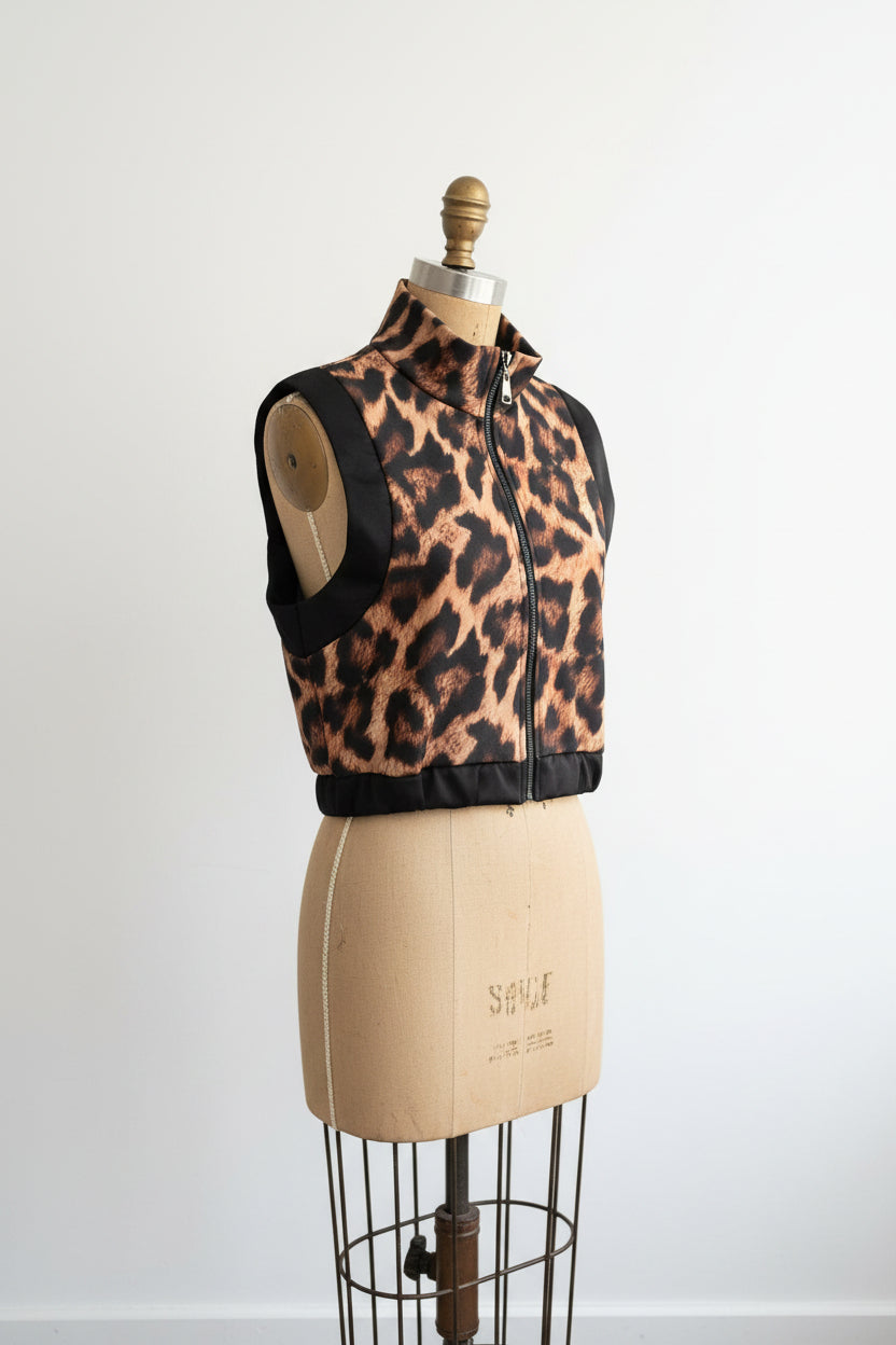 Chaleco crop animal print