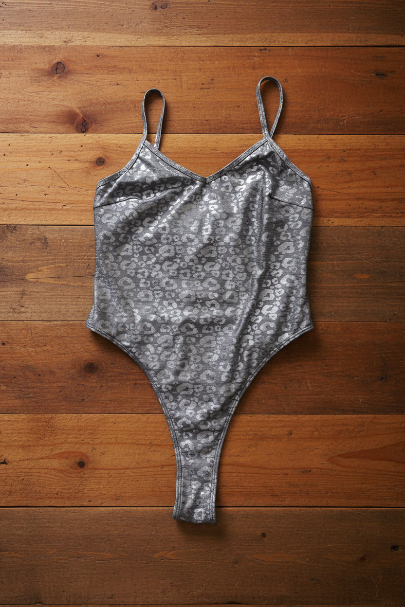 Maillot de bain vintage gris métallisé