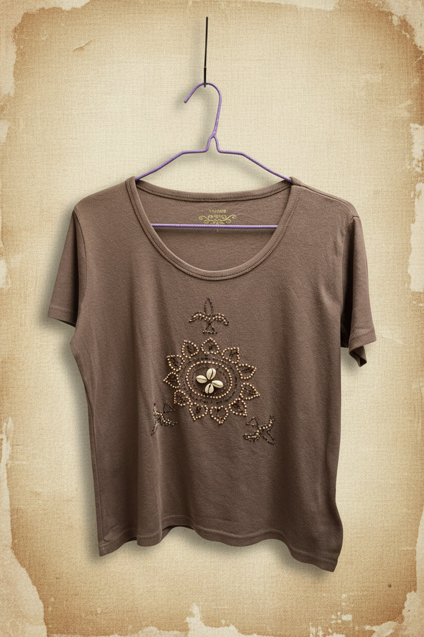 Camiseta bohemia marrón