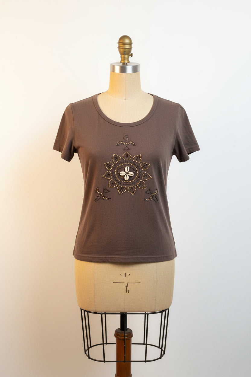 Camiseta bohemia marrón