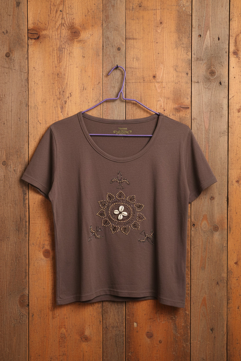Camiseta bohemia marrón