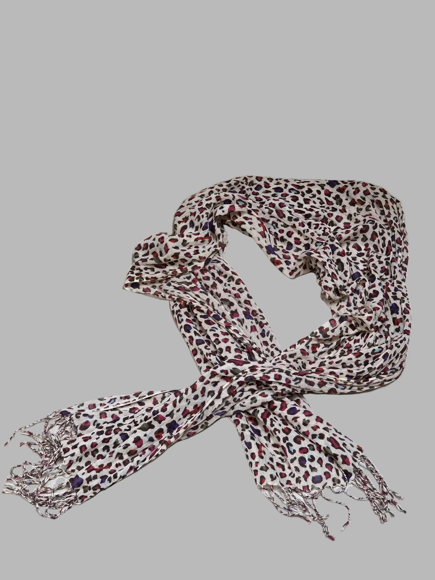Fular estampado leopardo multicolor