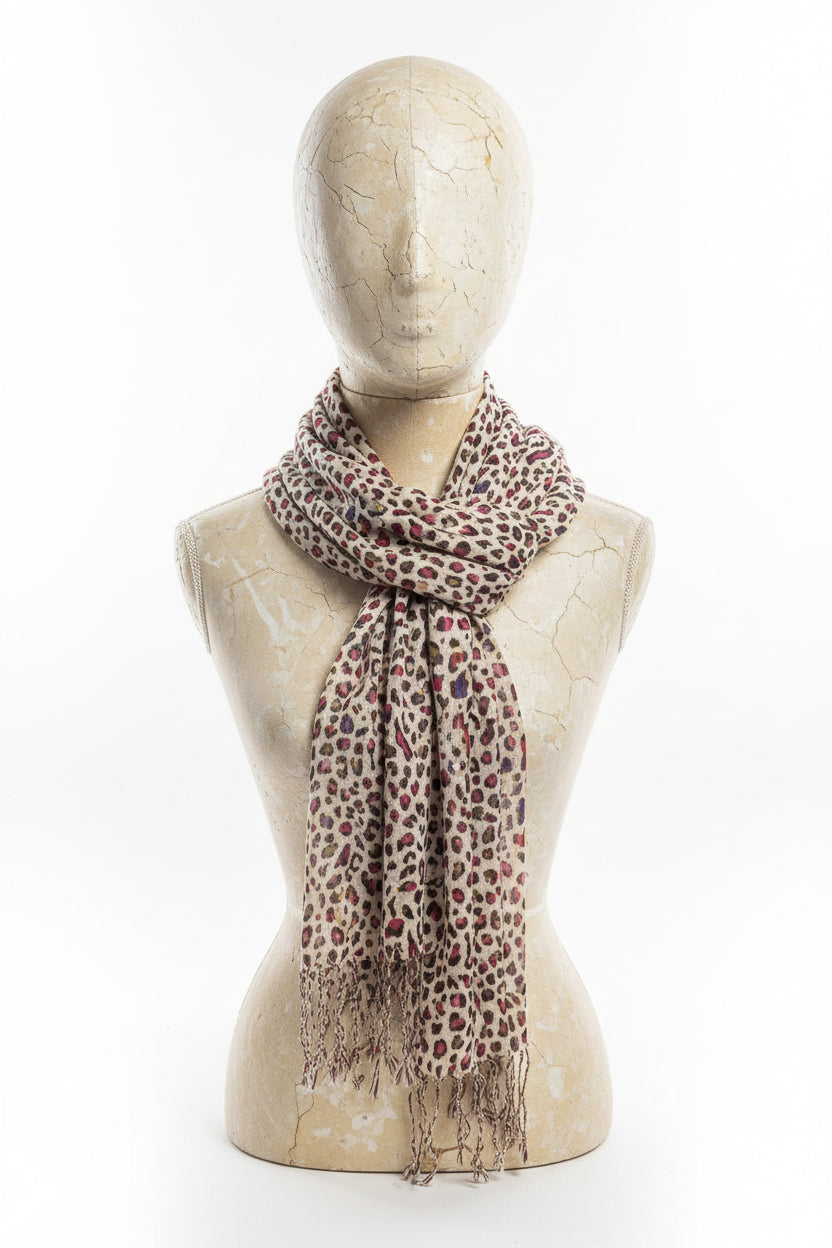 Fular estampado leopardo multicolor