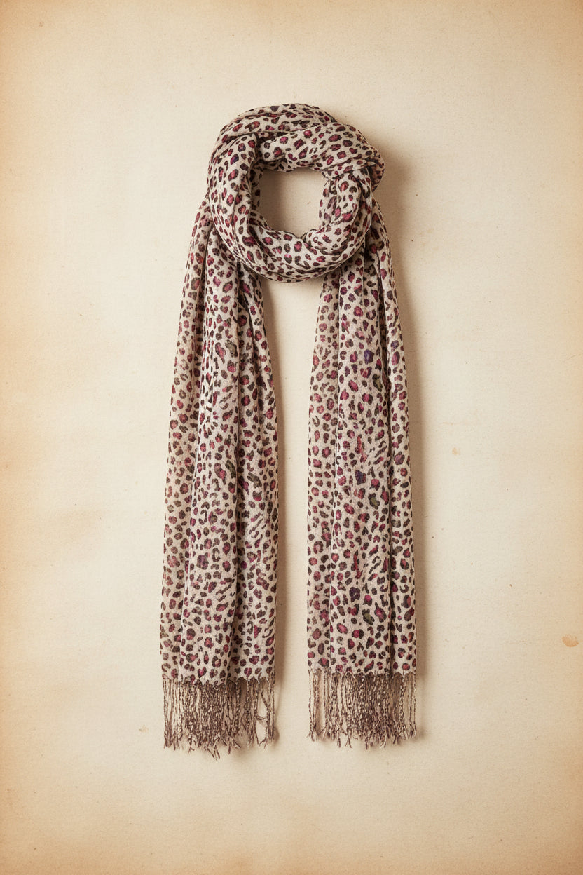 Fular estampado leopardo multicolor
