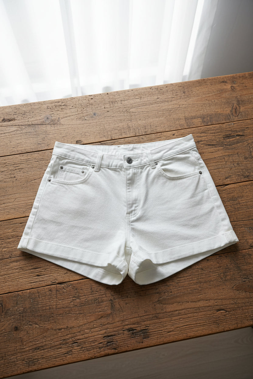 Weiße Jeans-Shorts von MNG Denim