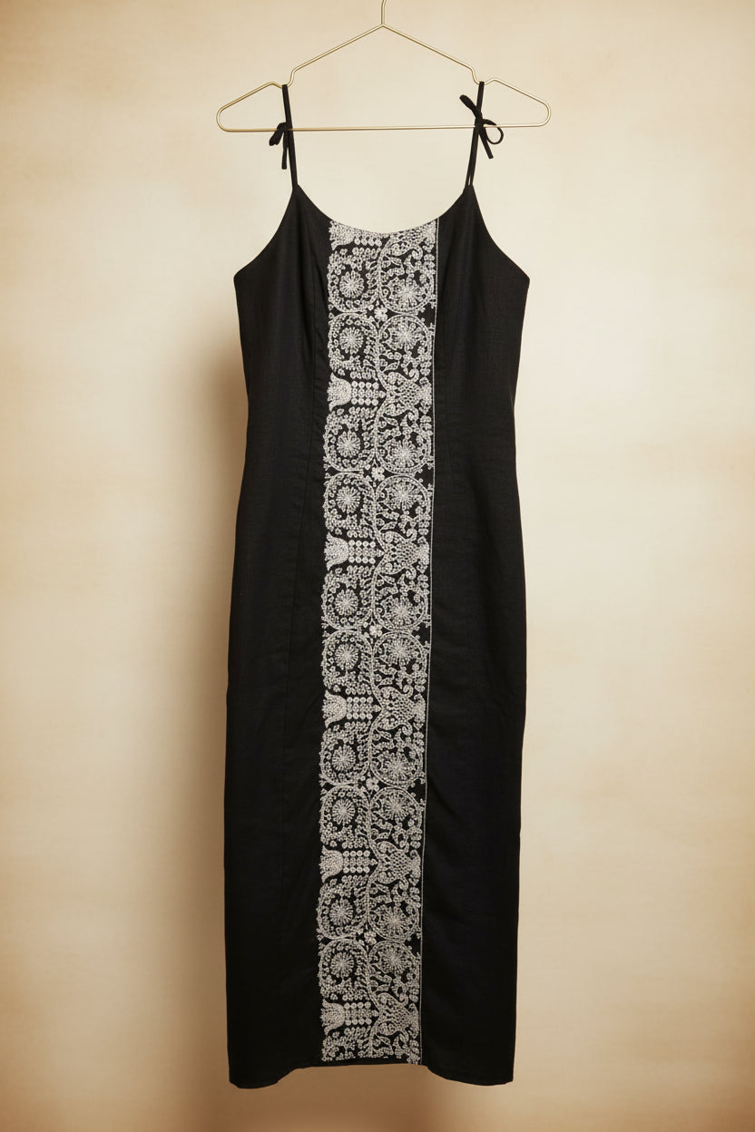 Vestido vintage midi de lino de Van-Dos