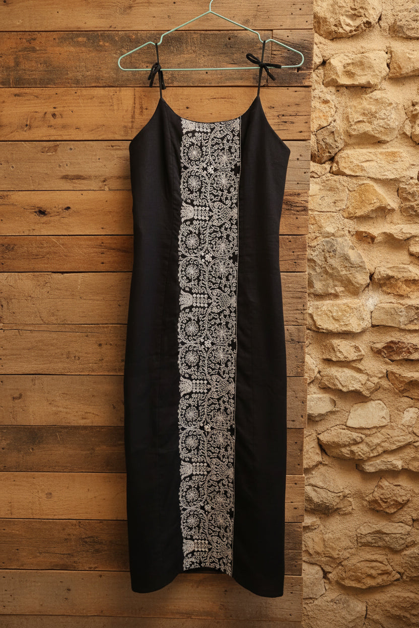 Vestido vintage midi de lino de Van-Dos