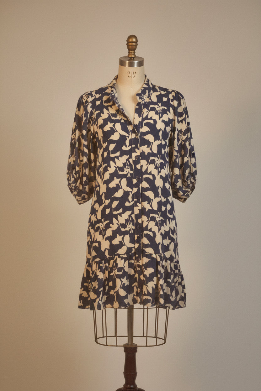 Hemdblusenkleid mit Puffärmeln