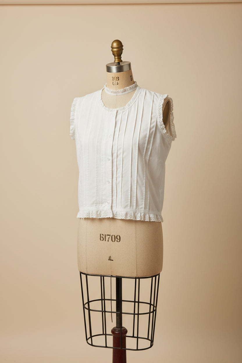 Blusa blanca sin mangas