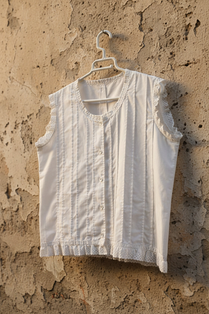 Blusa blanca sin mangas