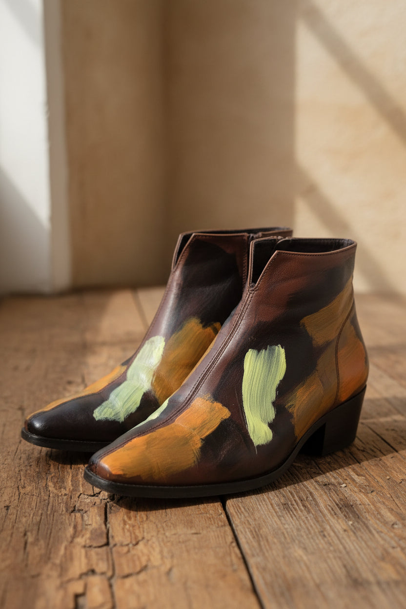 Botines vintage de cuero, Talla 38