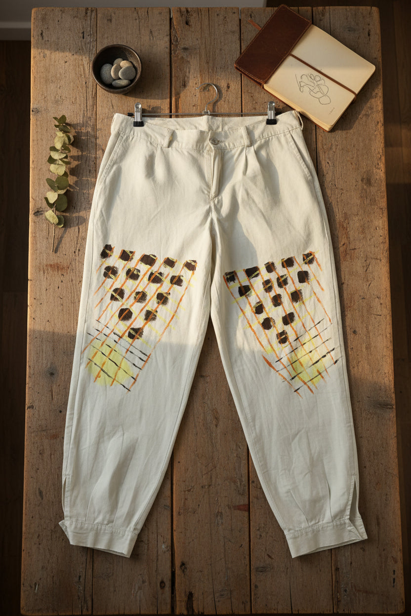 Pantalón Unisex bombacho pintado, Talla 46