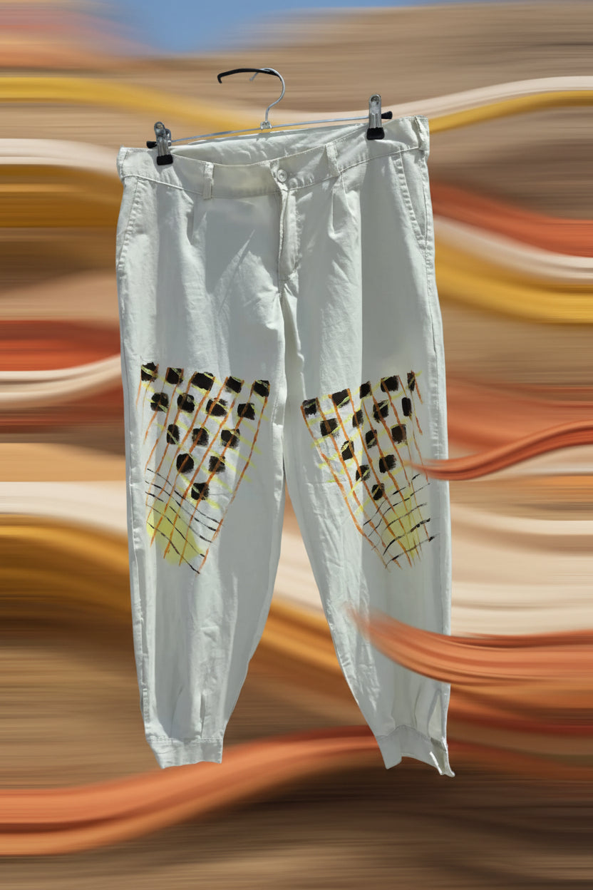 Pantalón Unisex bombacho pintado, Talla 46