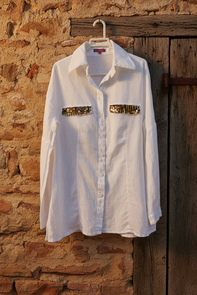 Blusa manga larga Massimo Dutti pintada, Talla 44