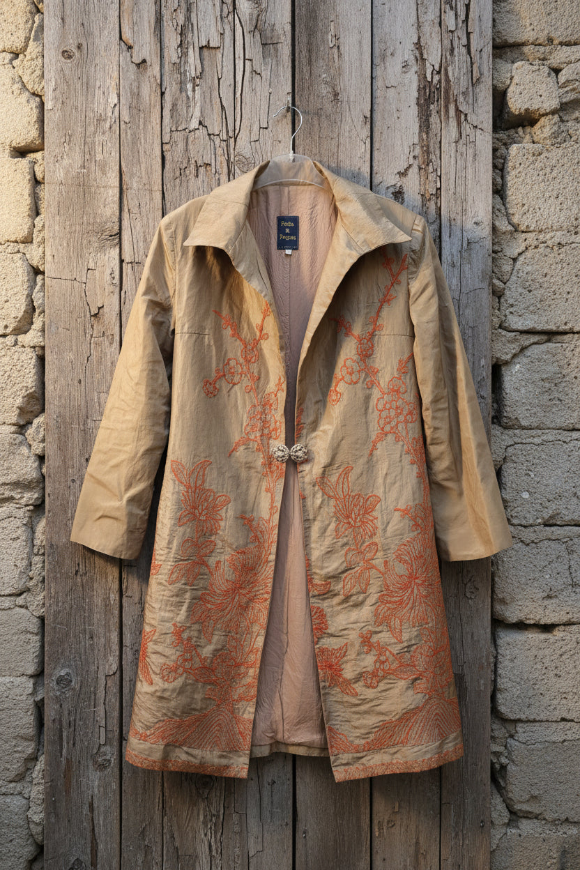 Chaqueta larga en beige, Talla 46