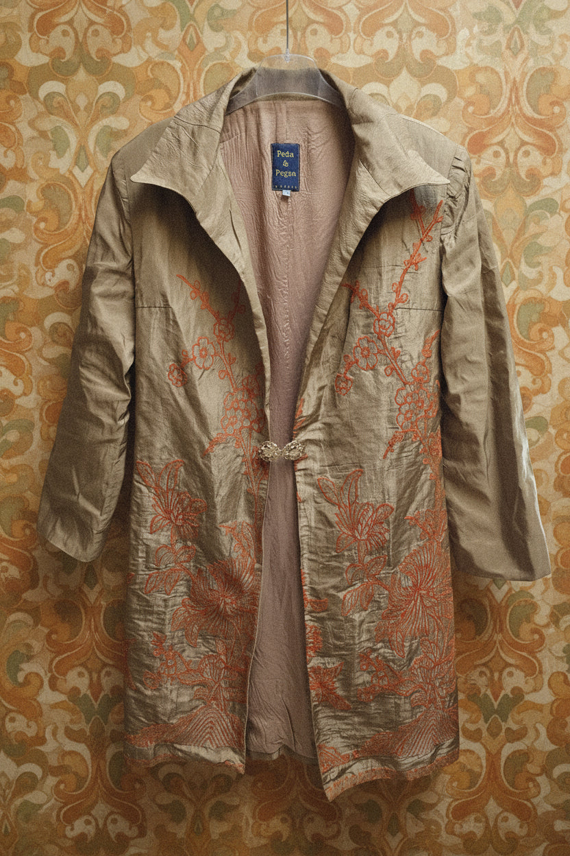 Chaqueta larga en beige, Talla 46